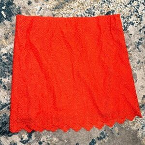 J. Crew Orange Scalloped Lace Hem Skirt size 14 NWOT​​